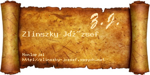 Zlinszky József névjegykártya